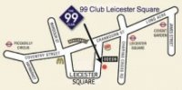 Map of The 99 Comedy Club in Leicester Square, London