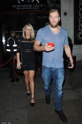 Members of the New Zealand team were seen leaving the Platinum Lace strip club via the back door, while English rugby player James Haskell and his girlfriend Chloe Madeley were also spotted outside (pictured)